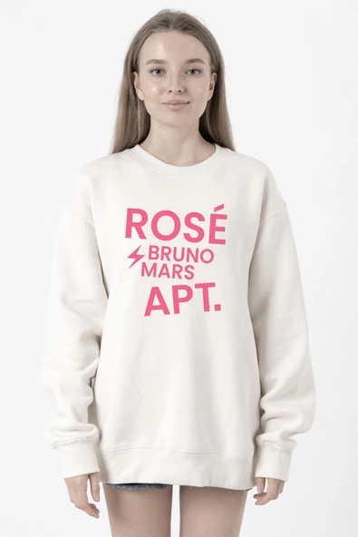 BLACKPINK ROSE BRUNO MARS APT Beyaz Kadın 2ip Sweatshirt ürün görseli 1