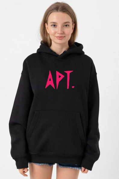 Blackpink Apt Siyah Kadın 3ip Kapşonlu ürün görseli 1