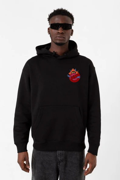He Man Ghostmasters Logo Siyah Erkek 3ip Kapşonlu Sweatshirt ürün görseli 1