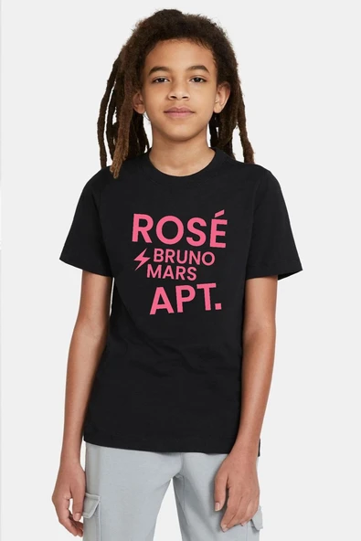 BLACKPINK ROSE BRUNO MARS APT Siyah Çocuk Tshirt ürün görseli 1