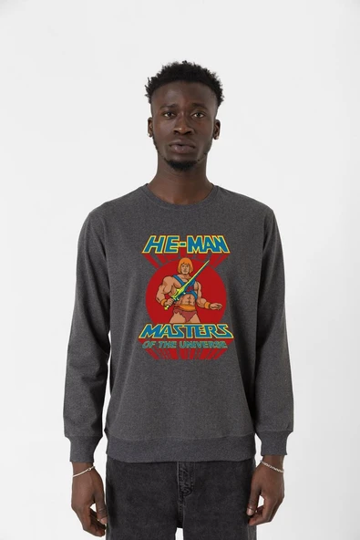 He Man Masters Of The Universe Füme Erkek 2ip Sweatshirt ürün görseli 1