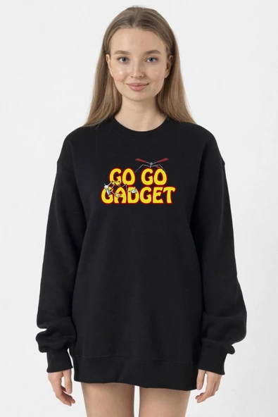 Inspector Gadget Go Go Gadget Siyah Kadın 2ip Sweatshirt ürün görseli 1