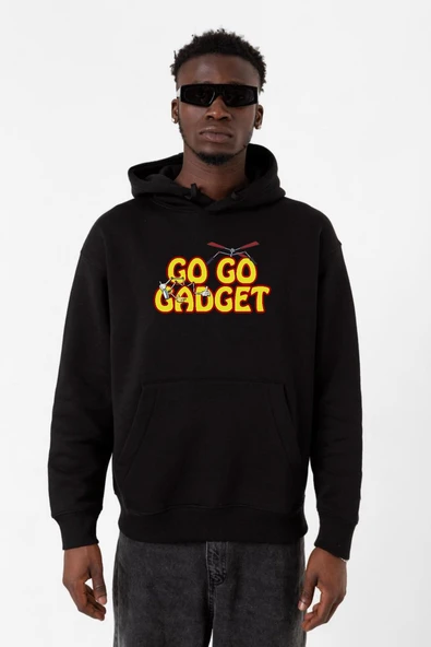 Inspector Gadget Go Go Gadget Siyah Erkek 3ip Kapşonlu Sweatshirt ürün görseli 1