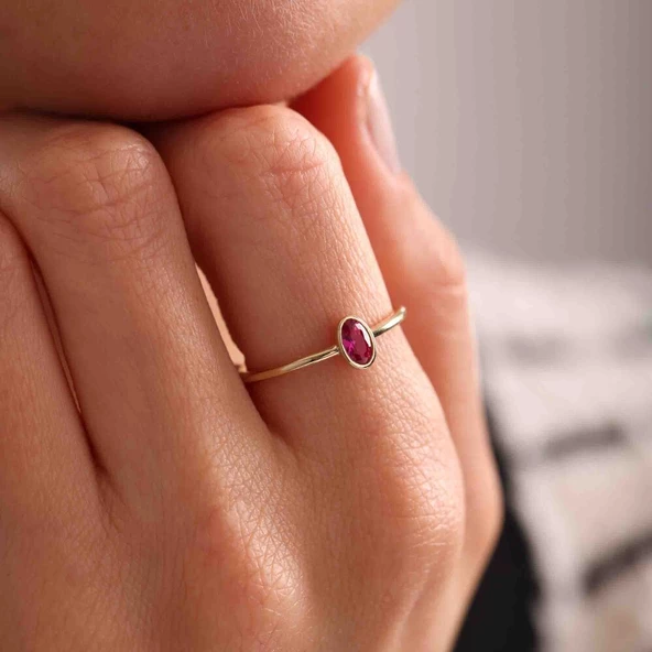 Ruby Oval Yüzük ürün görseli 1