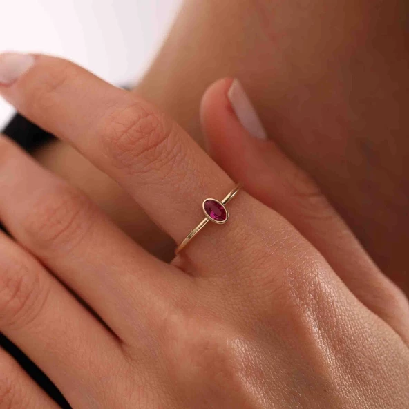 Ruby Oval Yüzük - Resim 3
