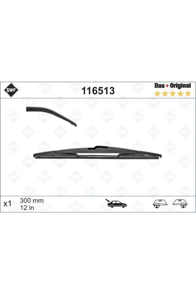 SWF X1 300 MM ARKA MAZDA-AVENSIS-VERSO SWF KONVANSİYONEL TİP SİLECEK BİNEKVAL-116513 VM38 SWF116513 ürün görseli 1