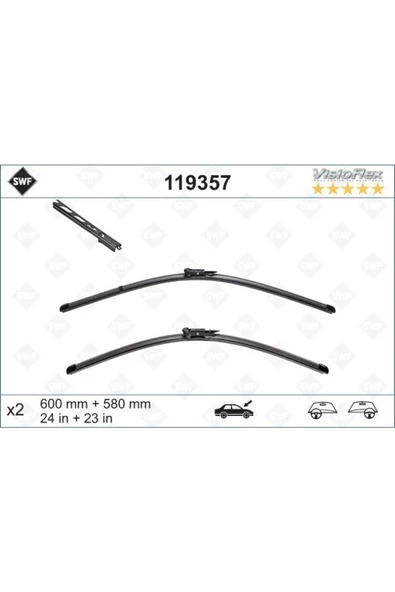 X Silecek 60 58×2 Flatblade-muz Tipi Bmw E60 03-10val-119357 119357 61617035099 ürün görseli 1