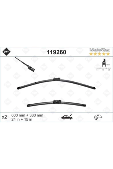 119260 Silecek Süpürgesi Ön Polo-toledo-rapıd-a1 2010 600 X 380 Mm Volkswagen-audı-se ürün görseli 1
