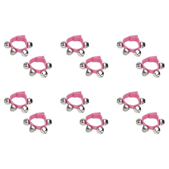 Jwin BZ-402S 6'lı Bilek Zili Orff - Ritim Aleti Seti - Pembe ürün görseli 1