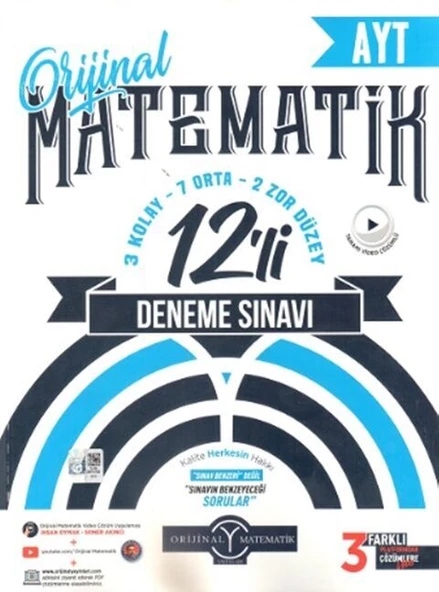 Orijinal Yayınları AYT Matematik 12 li Deneme Sınavı ürün görseli 1