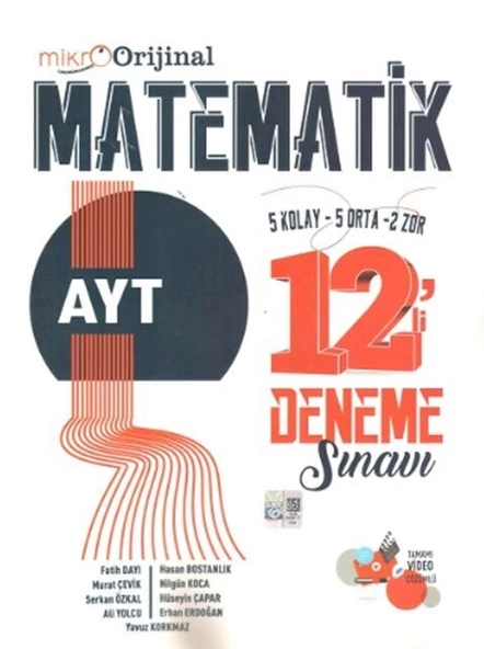 Orijinal Mikro AYT Matematik 12 li Deneme Sınavı ürün görseli 1
