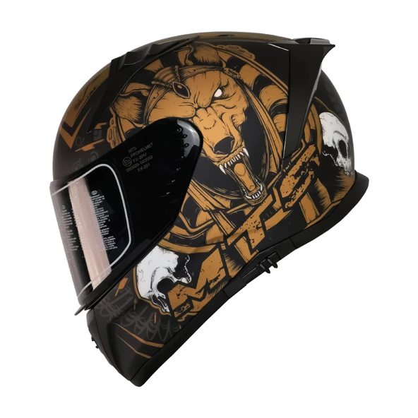 MTS M-201 ANUBIS GOLG GÜNEŞ VİZÖRLÜ KASK (SİYAH CAMLI) ürün görseli 1
