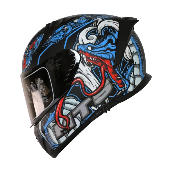 MTS M-201 MYTY BLUE GÜNEŞ VİZÖRLÜ KASK (SİYAH CAMLI) ürün görseli 1