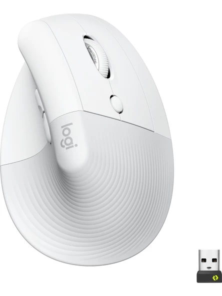 logitech Lift Sessiz Kablosuz Ergonomik Dikey Mouse - Beyaz 910-006475 ürün görseli 1