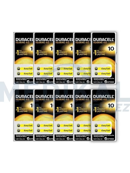Duracell Activair 10 Numara Işitme Cihazı Pili 60 lı ürün görseli 1