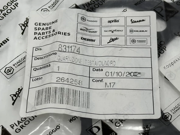 Piaggio 831174 Silindir Kapak Contası - Resim 3