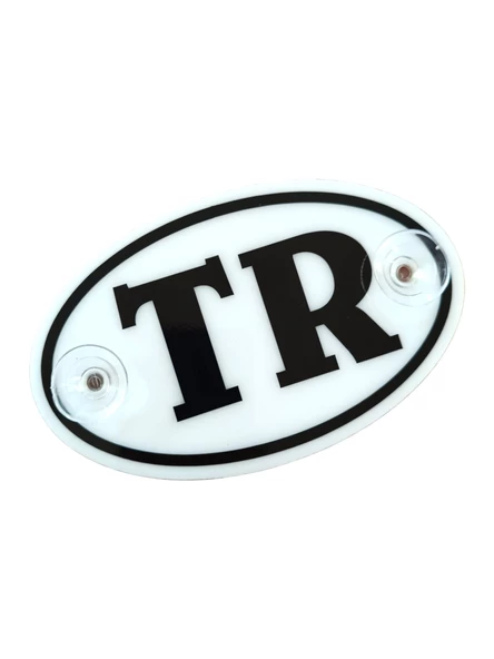 TR Plaka Oval Vantuzlu Pleksi Cam Süsü Beyaz 13x8cm ürün görseli 1