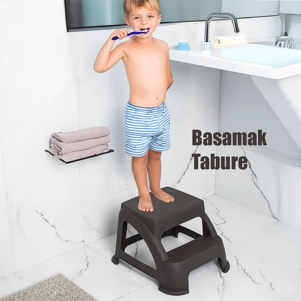 Porsima AK-642 Basamaklı Tabure Mutfak Merdiveni Katlı Basamak Merdiven Tabure Çocuk Merdiveni Bitter ürün görseli 1
