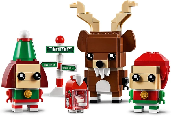 LEGO 40353 BrickHeadz Reindeer, Elf & Elfie - Resim 2