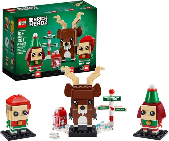 LEGO 40353 BrickHeadz Reindeer, Elf & Elfie ürün görseli 1