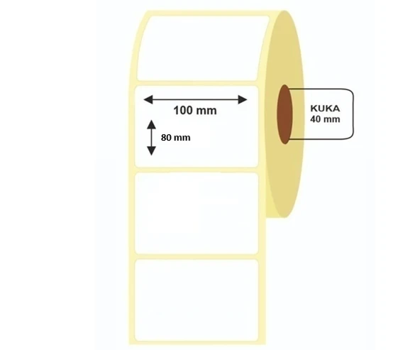 Termal Etiket 80x100mm 500Lü 1 Rulo - Resim 2