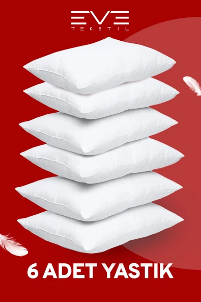 6 Adet Micro Silikon Elyaf Nonwoven Yıkanabilir Antialerjik Ev Ve Hotel Yastık 50x70cm 700 gr ürün görseli 1
