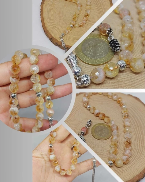Sitrin Taşı Üst Segment Petek Kesim 33lük Tesbih 8mm (52830) ürün görseli 1