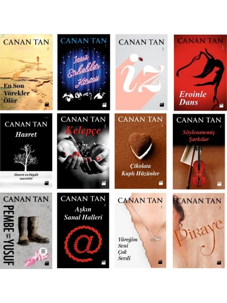 En Son Yürekler Ölür - İz - Eroinle Dans - Hasret - Kelepçe - Çikolata Kaplı Hüzünler - Aşkın Sanat Halleri - 12 Kitap - Canan Tan ürün görseli 1