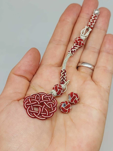 Bakır El İşi Kazaz Püskül & 2 Habbeli Takım (55724) ürün görseli 1