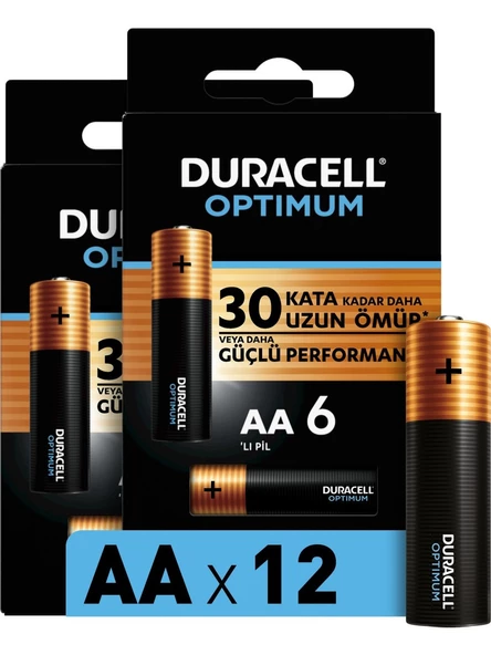 Duracell Optimum Aa Alkalin Pil 1,5 V Lr6 MN1500 12 lı Paket ürün görseli 1