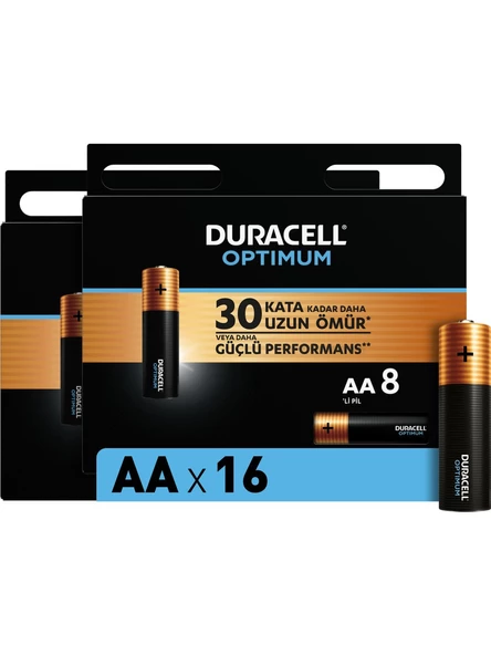 Duracell Optimum Aa Alkalin Pil 1,5 V Lr6 MN1500 16 li Paket ürün görseli 1