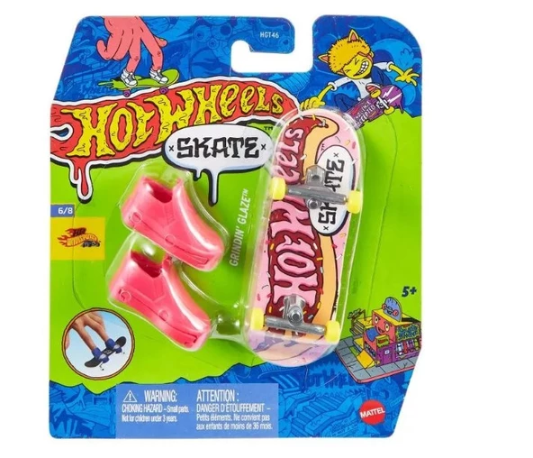 Patineta Para Dedos - Hot Wheels - Grindin' Glaze Con Tenis ürün görseli 1