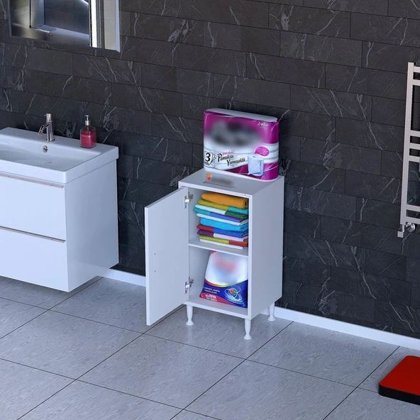 Modilayn SÖKE Küçük Alanlar İçin Akıllı Çözümler 40x75x32,5 cm’ lik 1 Kapaklı 2 Göz Raf Dolap ürün görseli 1