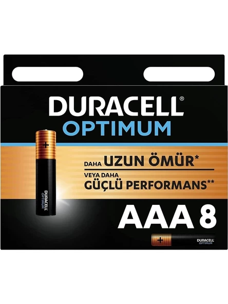 Duracell Optimum Aaa Alkalin Pil 1.5 V LR03 MX2400 8 li Paket ürün görseli 1