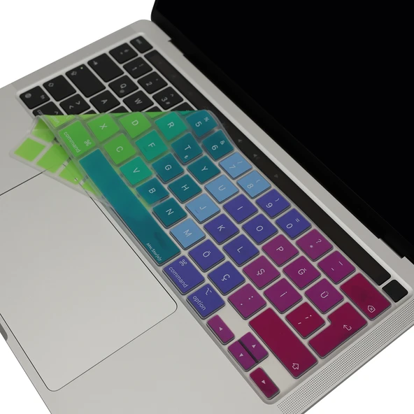 MacBook Pro Klavye Koruyucu Türkçe Baskı Dazzle Renk İnce Silikon A2251 A2289 A2338 A2141 ürün görseli 1