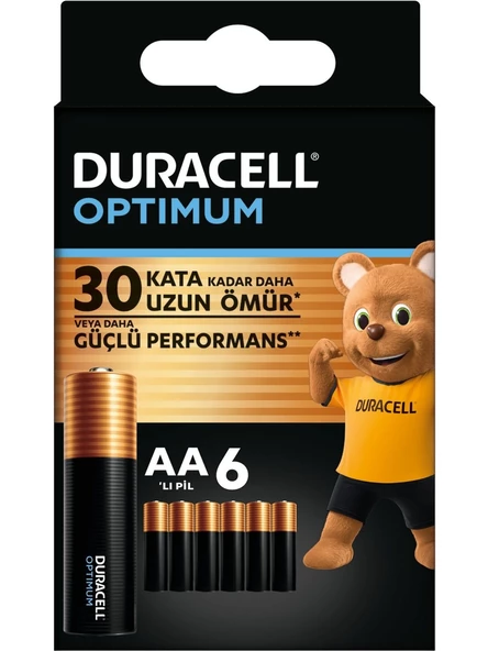 Duracell Optimum Aa Alkalin Pil 1,5 V Lr6 MN1500 6 Lı Paket ürün görseli 1