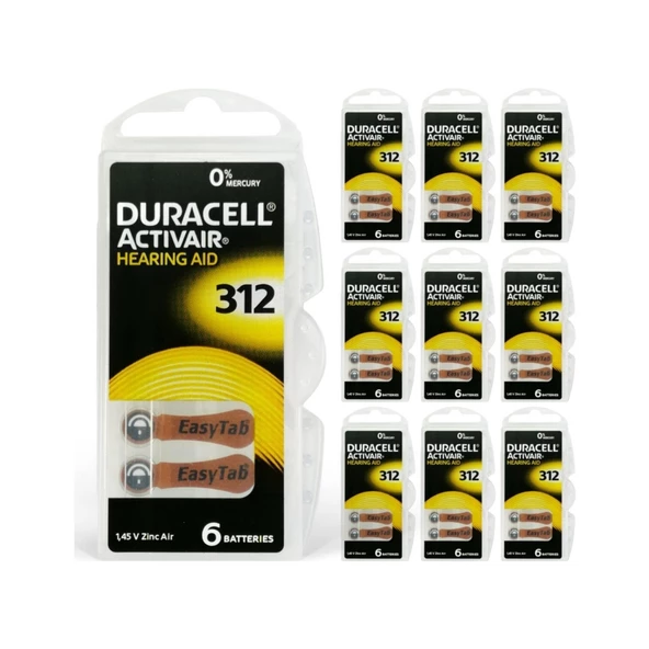 Duracell  Duracell 312 Pil 6 Lı Kulaklık Pili 10 Paket ürün görseli 1