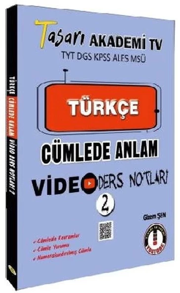 Tasarı TYT DGS KPSS ALESS MSÜ Türkçe Cümlede Anlam Video Ders Notları ürün görseli 1