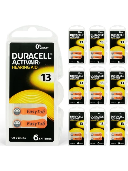Duracell Işitme Cihazı Pili 13 Numara 60 lı ürün görseli 1