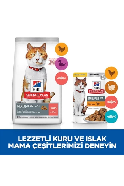 Hill's SCIENCE PLAN Somonlu Kısırlaştırılmış Yetişkin Kedi Maması 1.5kg ürün görseli 1