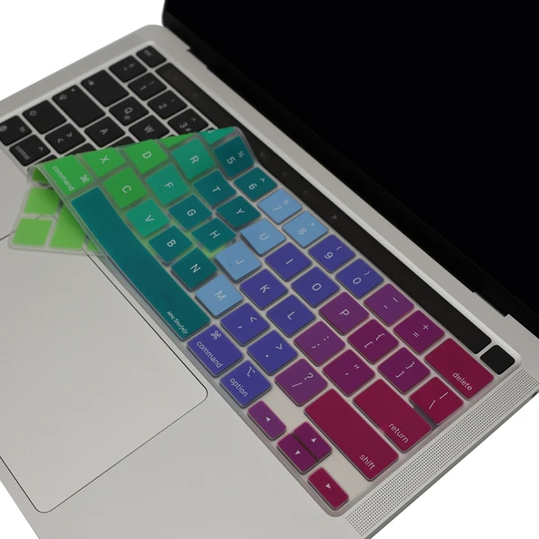 MacBook Pro Klavye Koruyucu US İngilizce Düz Enter İnce Silikon Touch Bar 13 M1-M2 ve 16 inç ürün görseli 1