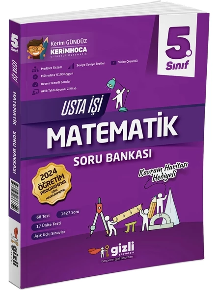 Gizli Yayınları 5. Sınıf Matematik Usta Işi Soru Bankası + Kavram Haritası ürün görseli 1