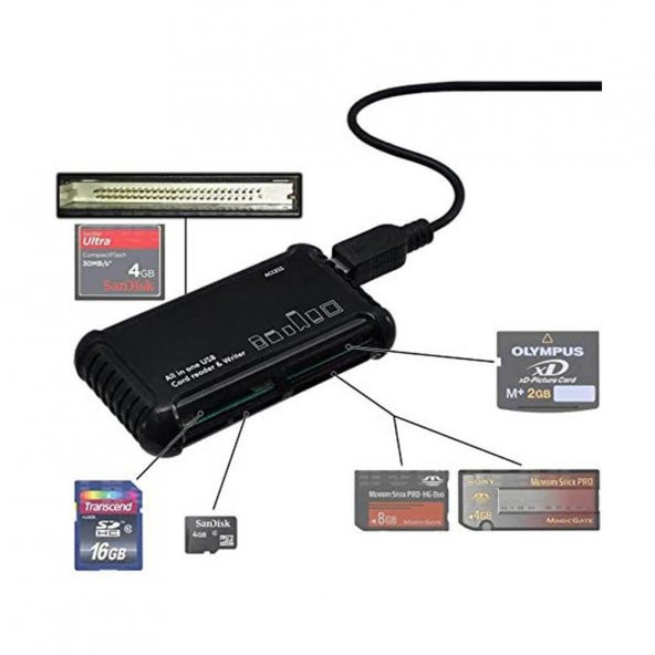 Compact Flash CF Çoklu Kart Okuyucu SD MMC CF MS ürün görseli 1