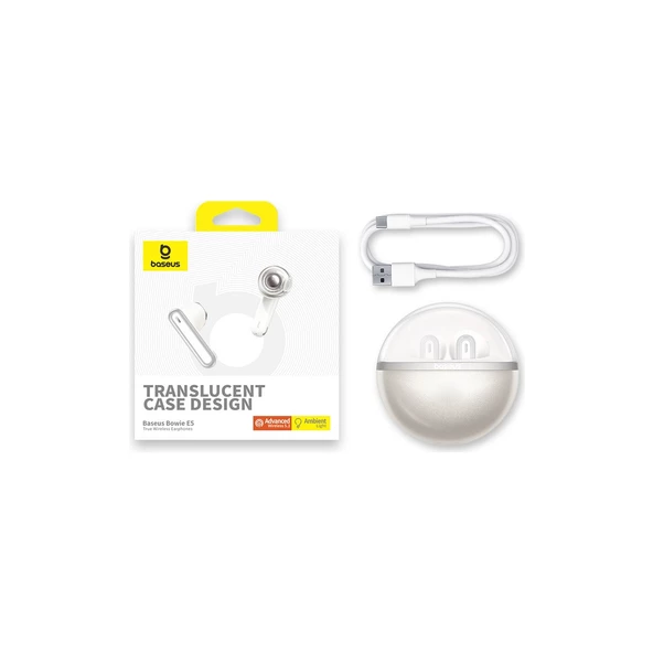 Baseus Bowie E5 True Wireless Bluetooth Kulaklık - Beyaz - Resim 5