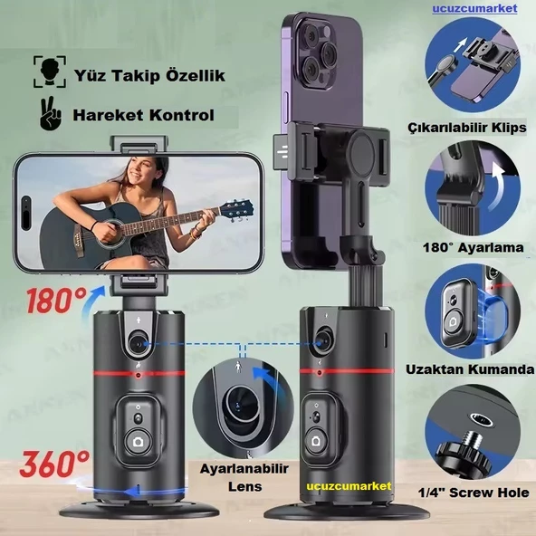 Yüz Takip Eden Uzaktan Kumandalı Otomatik Tripod ürün görseli 1