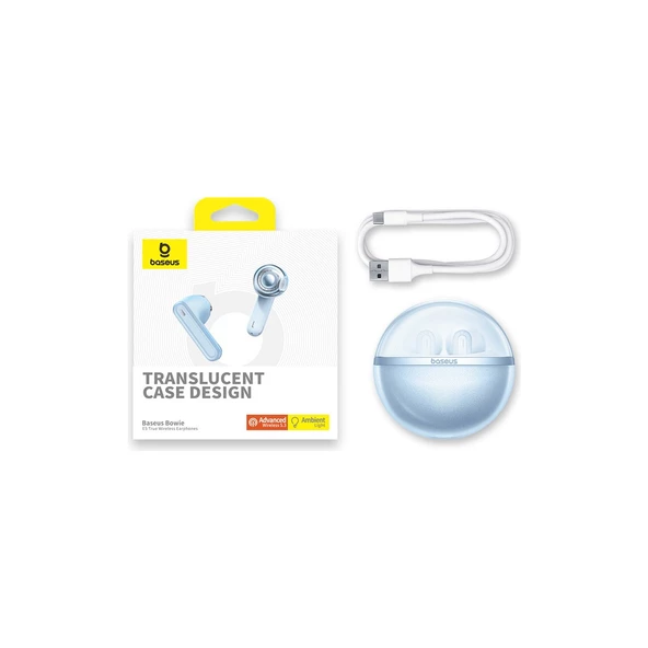 Baseus Bowie E5 True Wireless Bluetooth Kulaklık - Mavi - Resim 5