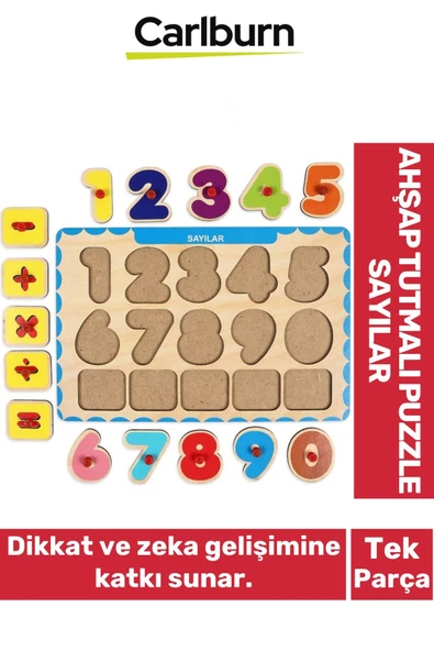 Özel Üretim Eğitici Öğretici Zeka Geliştirici Çocuk Ebeveyn Sayılar Ahşap Tutmalı Puzzle ürün görseli 1