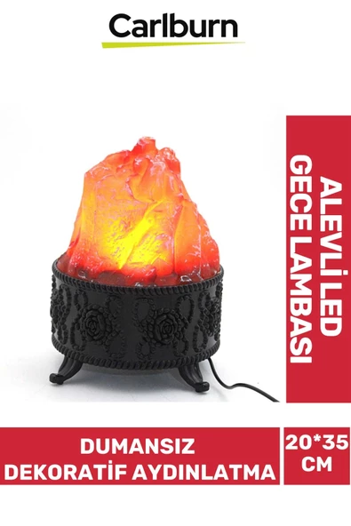 Özel Üretim Piili Piriz Fiş Takmalı 20*35cm Dumansız Dekoratif Alevli Led Lamba ürün görseli 1