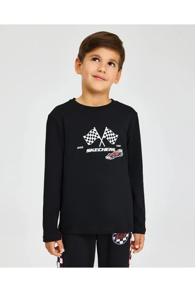 Skechers SK242065-001 B Graphic Tee Long Sleeve Erkek Çocuk Spor Tişört ürün görseli 1