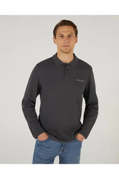 Skechers S242198-003 M Polo Casual Comfort Long Sleeve Polo Erkek Polo Tişört ürün görseli 1